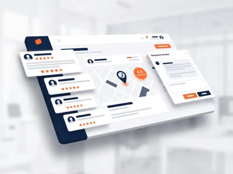 Local reputation management dashboard with five-star reviews